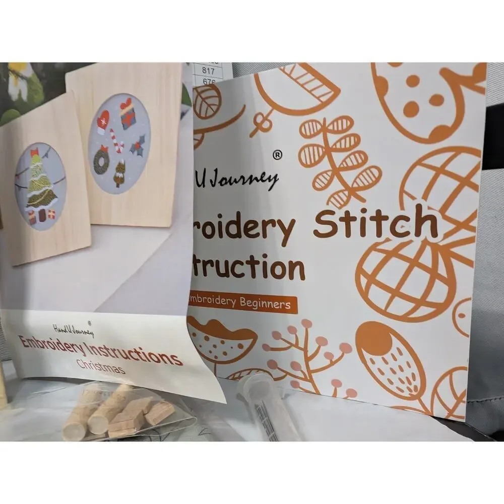 Hand U Journey DIY Christmas Embroidery Set For Beginners Needlepoint